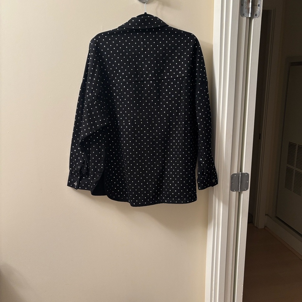 NWOT Zara Oversized Shacket with Rhinestones | size L - Picture 3 of 6